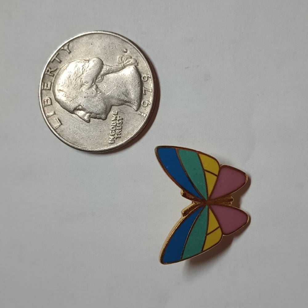 Vintage enamel butterfly pin